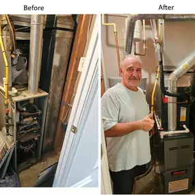 Before & After of HVAC system Installation by One Hour Heating & Air Conditioning of Cockeysville, MD