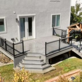 Double stairs with composite decking