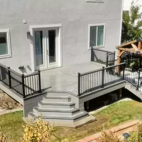 Double stairs with composite decking