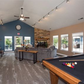 Clubhouse Interior & Billiards Table