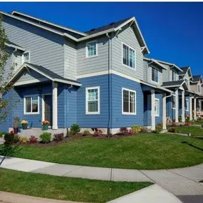 Building exterior at The Landing Apartments