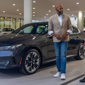 A customer picking up their BMW from the BMW Fort Lauderdale service center