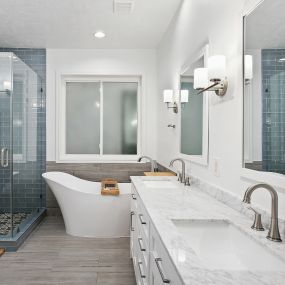 Contemporary transitional bathroom remodel in the Galleria area