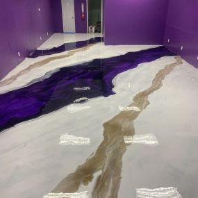 Custom Marble Epoxy Flooring Done In Olathe, Kansas