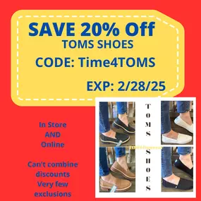 Save on TOMS SHOES ????????????????????????
bit.ly/4aRLZ0n

#toms #tomsshoes #tomsfootwear  #tomsfootwear???????????? #weship  #WeShipNationwide #orderonline  #ᴏʀᴅᴇʀᴏɴʟɪɴᴇ #melindasfinegifts  #melindasfinegiftsshoes