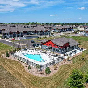 Drone view of the property