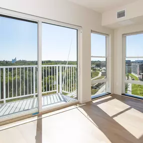 Living room with large windows