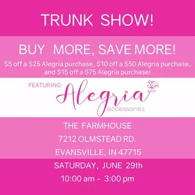 Tomorrow’s The Day!! ????????????
Join us at The Farmhouse for our @alegria_accessories_inc Trunk Show from 10-3! It’s your last chance to take advantage of their Buy More, Save More Promotion!
See you soon! ????