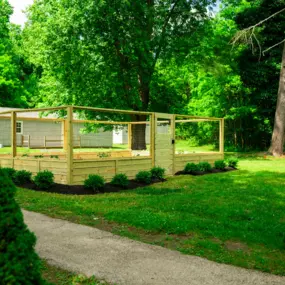 STR Behavioral Health Cedar Creek: Exterior photo showcasing the backyard and gardening area of our residential mental health treatment center.