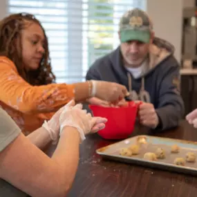 STR Behavioral Health Cedar Creek: Interior photo showcasing the dining area where cooking groups take place at our residential mental health treatment center.