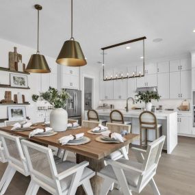 Casual dining spaces offer easy entertaining opportunities