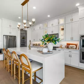 Well-designed gourmet kitchens with ample counter and cabinet space