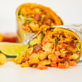 A delicious house-made burrito.