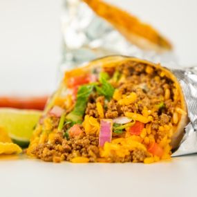 A delicious house-made burrito.