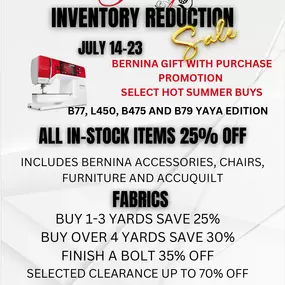 Inventory Reduction Sale