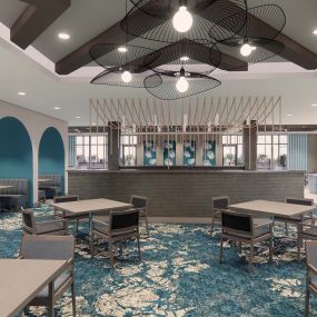 Dining area rendering of the new independent living addition coming in January 2024