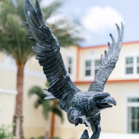 Bird statue outside