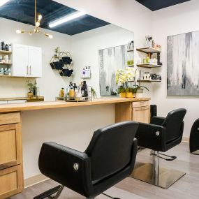 A double salon suite for rent in Denver, CO. Perfect for 2 hair stylists looking to work together.