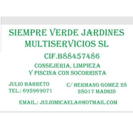 Logo van Limpiezas y Jardinería Siempre Verde
