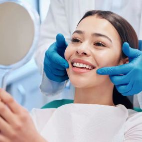 A patient happy with her new smile