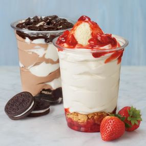 Flavor On Top Of Flavor. Layers and layers of rich flavor make our Stackers a treat you can keep digging in to. Choose from Strawberry Cheesecake Stacker or our Oreo Fudge Stacker.