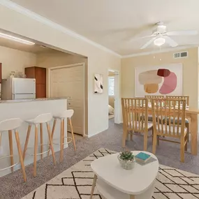 Dining area and kitchen