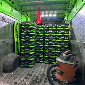 SERVPRO equipment stacked in vehicle