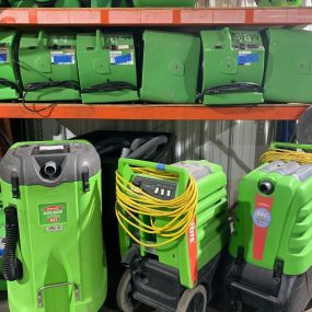 SERVPRO equipment in shop