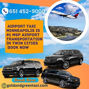 Bild von Gold and Green MSP Airport Taxi Cab Suburbs Book Online Gaurantee Ride