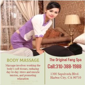 Our traditional full body massage in Harbor City, CA 
includes a combination of different massage therapies like 
Swedish Massage, Deep Tissue,  Sports Massage,  Hot Oil Massage at reasonable prices.