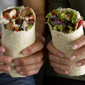 Customize your burrito with favorites like grilled adobo chicken, 3-cheese queso, seared fajita veggies and hand-smashed guac.