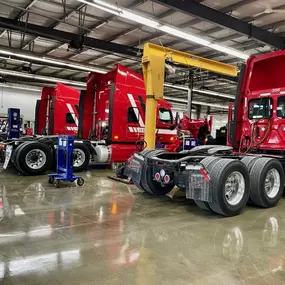 Hoekstra Transportation LLC Trucks Parked in Garage