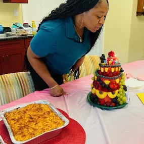 Wishing Ashley a Very Happy Birthday with a watermelon fruit cake!