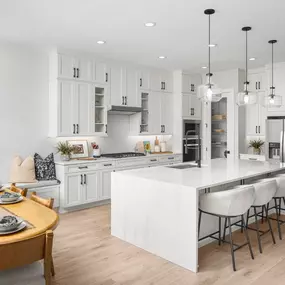 Gather around oversized kitchen islands