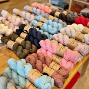 locally hand-dyed merino wool by Peninsula Yarns