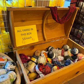 Our Semi-Annual Clearance Sale just entered a new round of markdowns!  Most sale yarns now 50% off, and other are *at least* 75% off.  
Do you like novelty yarns?  We've got a treasure chest full of them for just $2/ball, plus a rack of sealed bags of 10 for just $10/bag!
https://fengari.net/collections/clearance