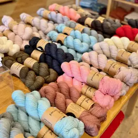 locally hand-dyed merino wool by Peninsula Yarns