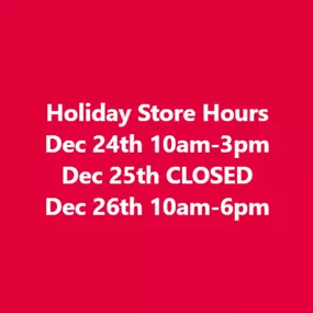 Holiday Hours