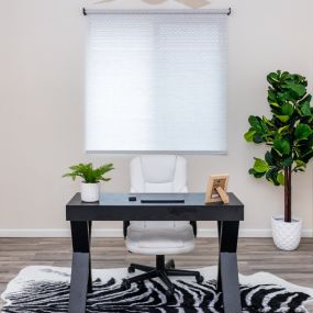 Working from home just got a whole lot  brighter! Our roller shades are here to save the day, blocking out glare and unwanted light  so you can focus like a boss in your home office.