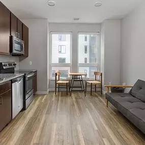 Kitchen and living area