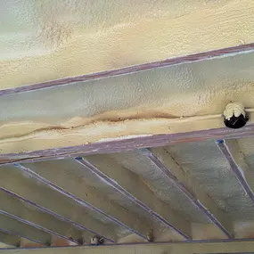 Spray Foam insulation applied on a ceiling