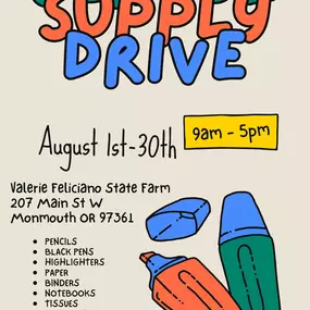 It's time to start thinking about school supplies! We've decided to run a supply drive again this year! We will be donating to the schools in our district at the end of August! You can drop supplies off at our office Monday - Friday 9am - 4:30pm OR we have started an Amazon Wish List (https://a.co/99Vnmq2) for those unable to drop supplies off. We appreciate the community and hope we can bless their students this year with a little help!