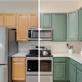 Before and after cabinet painting in Jacksonville, FL