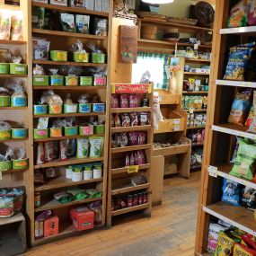 We are well stocked with organic foods, snacks, and raw ingredients for all of your families grocery needs!