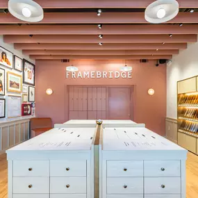 Interior photo of Framebridge storefront