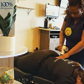 Our chiropractors get adjusted too! At 100%, you’ll find that our services are catered towards the entire family’s healing. Our wellness center is dedicated to ensuring optimal care for our patients by using effective chiropractic techniques, state-of-the-art facilities, and amazing customer service.