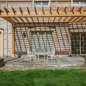 Cedar Pergola built in outdoor patio