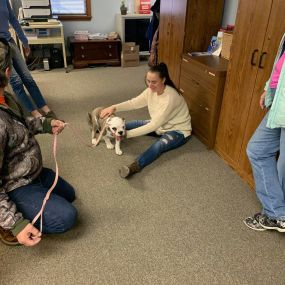 Best way to start a Friday....Love when we get puppy visits to our office.