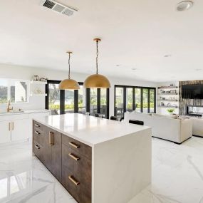 Bright and spacious, luxury kitchen design provides a welcoming space for clients to gather and enjoy nutritious meals.
