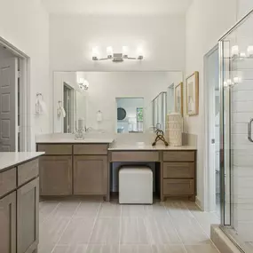 Dove Hollow Model Primary Suite Bathroom Photo by Trophy Signature Homes.